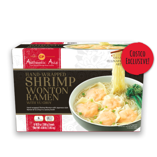 HAND-WRAPPED SHRIMP WONTON RAMEN WITH YU CHOY