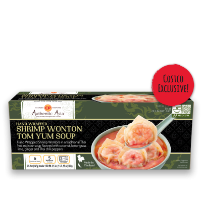HAND-WRAPPED SHRIMP WONTON TOM YUM SOUP